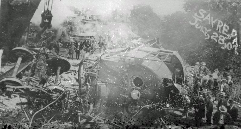 Marker detail: Train Accident July 28, 1907 (<i>image 6</i>) image. Click for full size.
