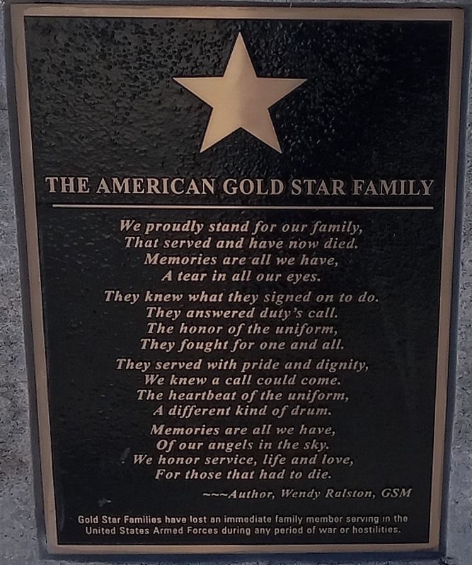 The American Gold Star Family Marker image. Click for full size.
