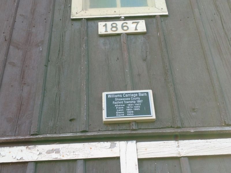 Williams Carriage Barn Marker. Click for full size. Williams Carriage Barn Marker image. Click for full size.