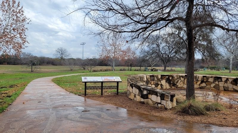 The view of the San Antonio Missions World Heritage Site Marker in the park image. Click for full size.