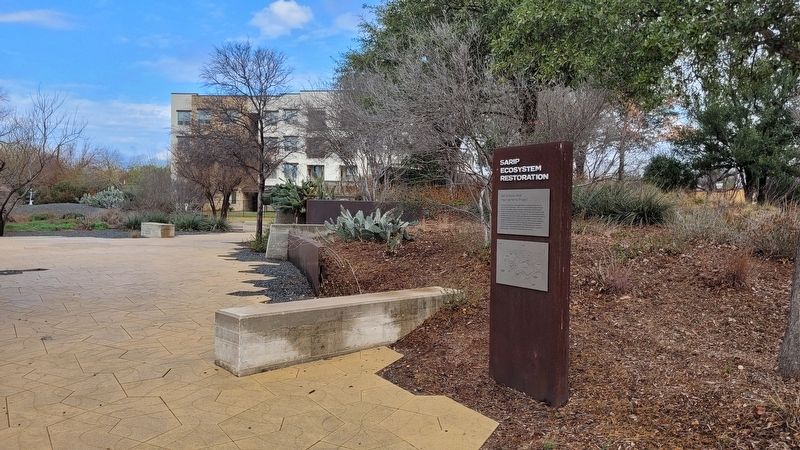 The view of the SARIP Ecosystem Restoration Marker in the park. Click for full size. The view of the SARIP Ecosystem Restoration Marker in the park image. Click for full size.