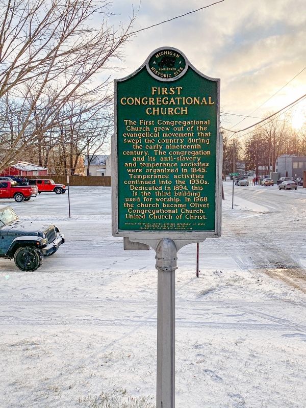 First Congregational Church Marker, Side One. Click for full size. First Congregational Church Marker, Side One image. Click for full size.