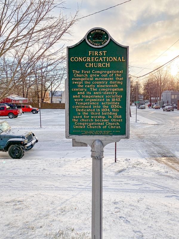 First Congregational Church Marker, Side One image. Click for full size.