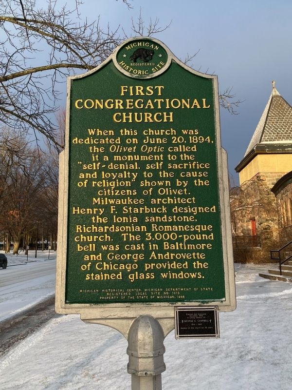 First Congregational Church Marker, Side Two image. Click for full size.