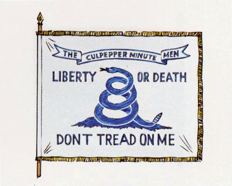 The flag of the Battalion Culpeper Minute Men of 1775. image. Click for full size.