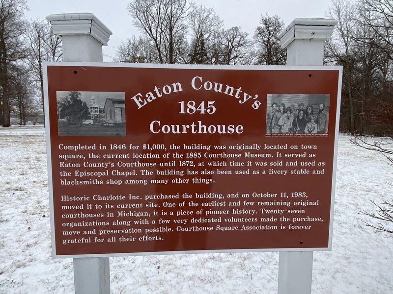 Eaton County's 1845 Courthouse Marker image. Click for full size.