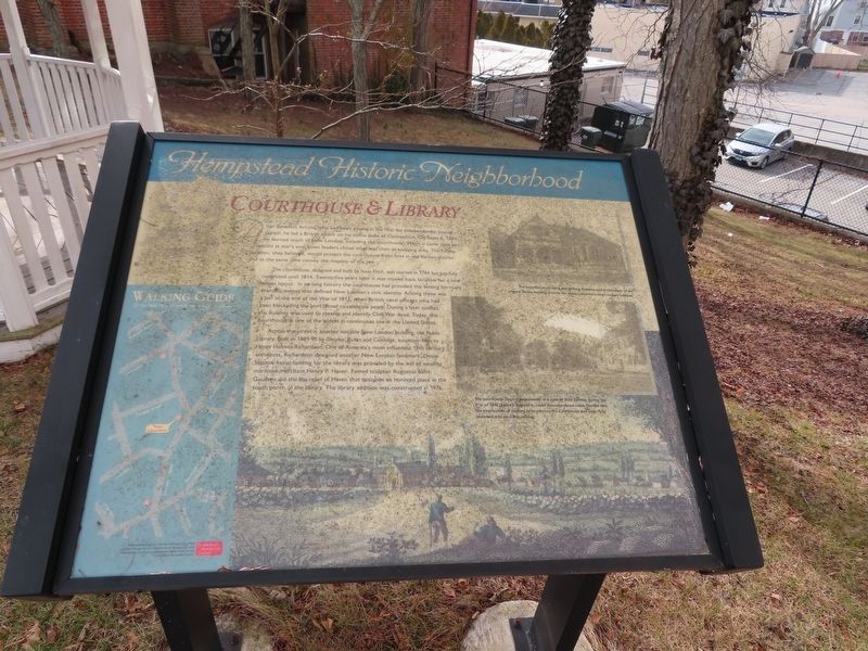 Courthouse and Library Marker. Click for full size. Courthouse and Library Marker image. Click for full size.