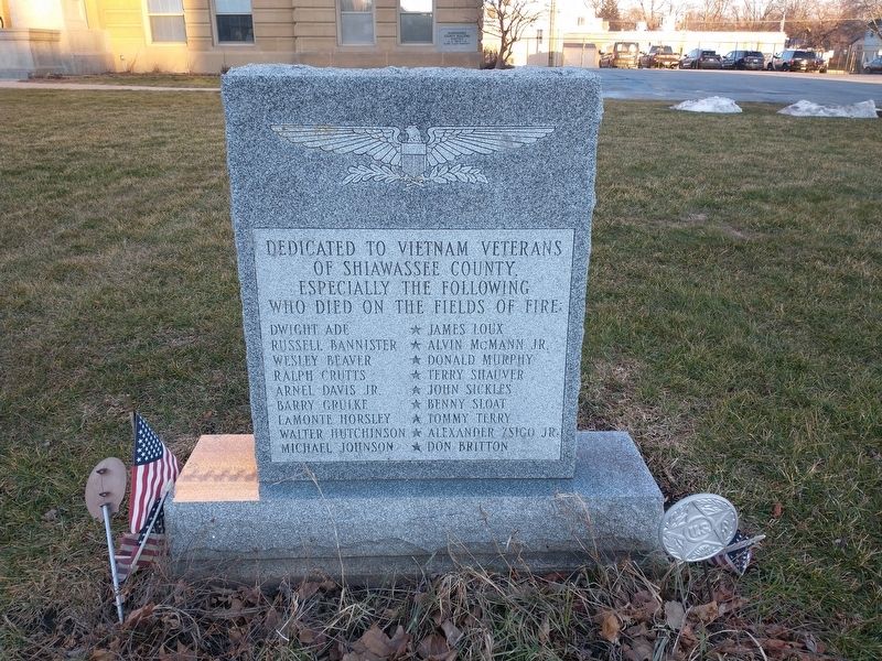 Shiawassee County Vietnam Veterans Memorial Marker image. Click for full size.