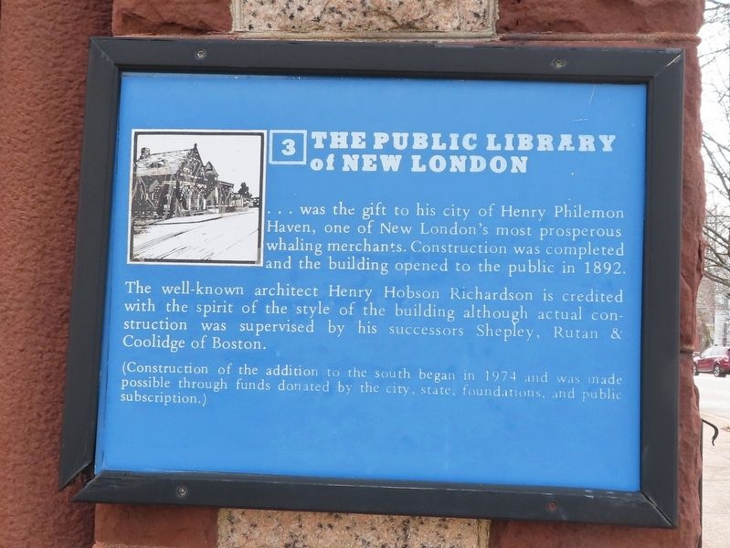The Public Library of New London Marker image. Click for full size.
