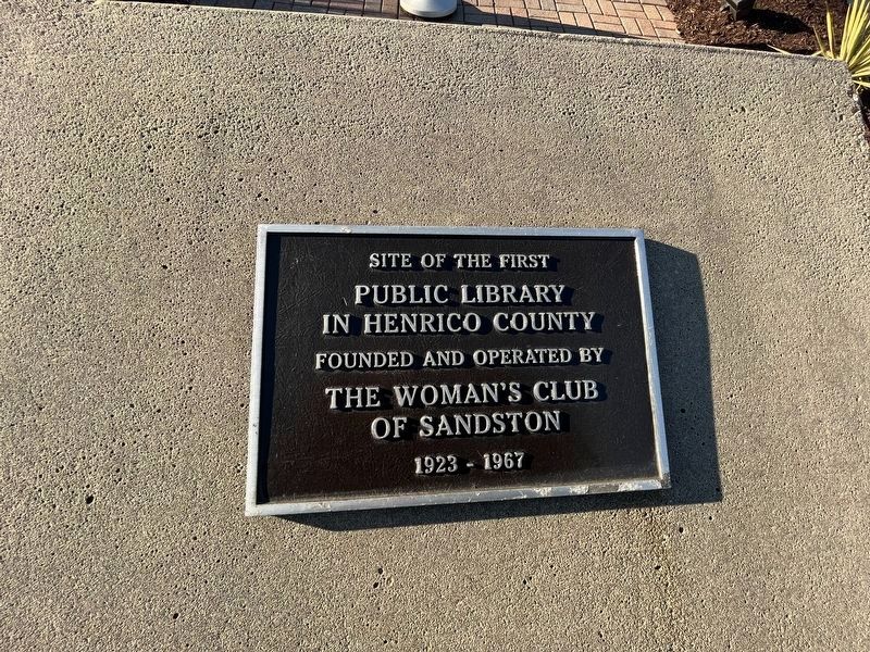 Site of the First Public Library in Henrico County Marker image. Click for full size.