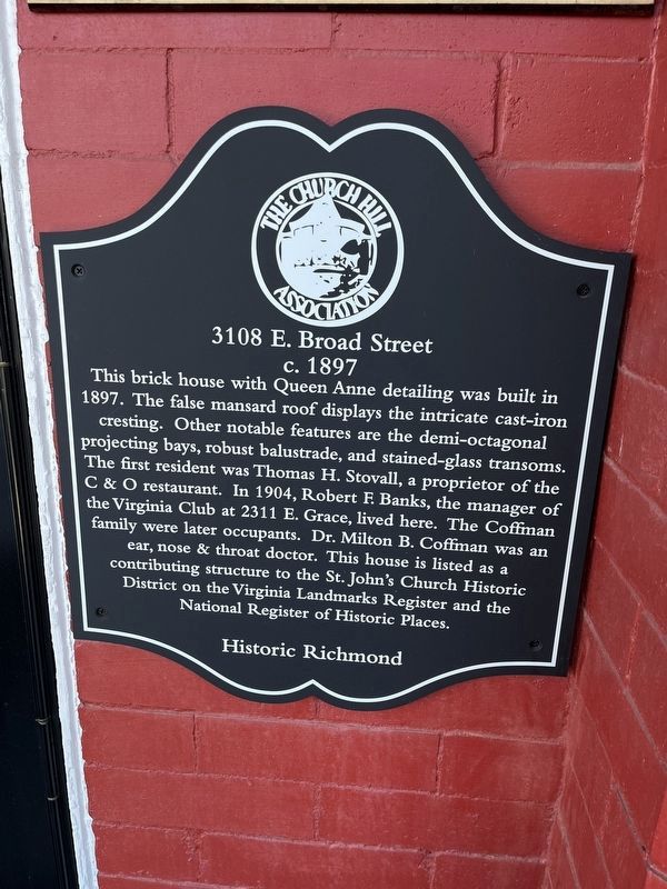 3108 E. Broad Street Marker image. Click for full size.