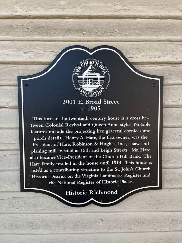 3001 E. Broad Street Marker image. Click for full size.