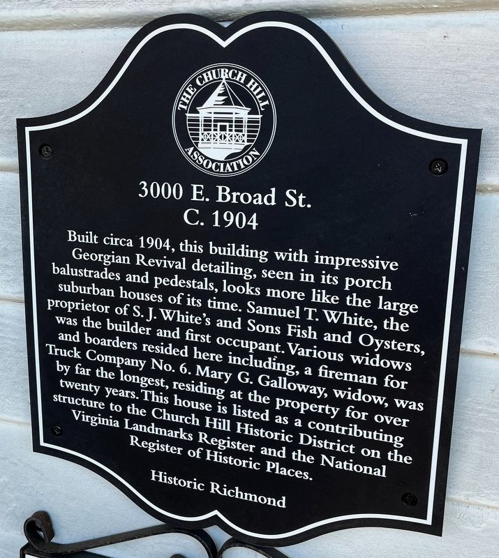 3000 E. Broad St. Marker. Click for full size. 3000 E. Broad St. Marker image. Click for full size.