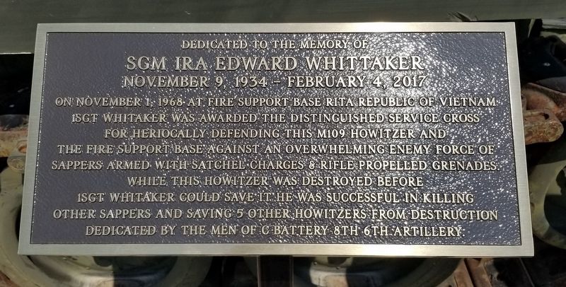 Dedicated to the Memory of SGM Ira Edward Whittaker Marker image. Click for full size.