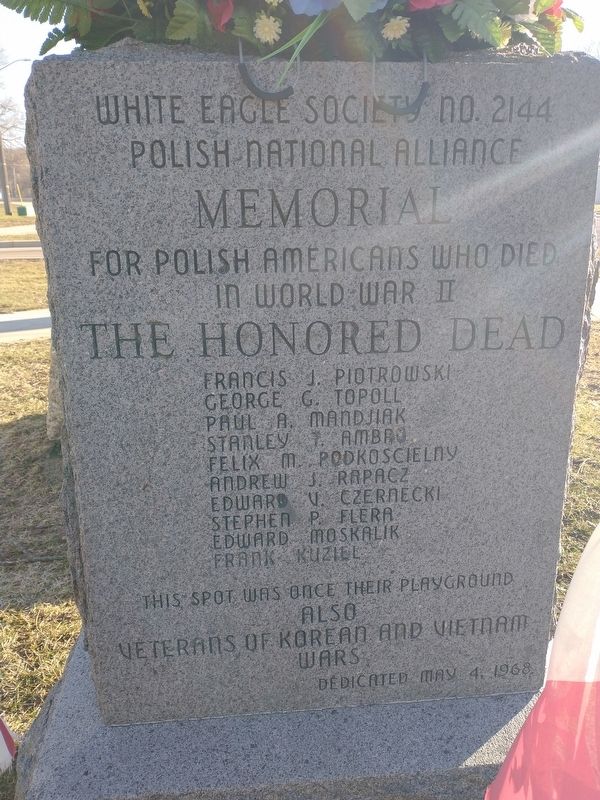 White Eagle Society No. 2144 Polish National Alliance Memorial Marker image. Click for full size.