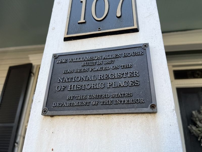 The Williamson Allen House Marker image. Click for full size.