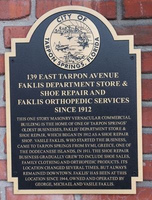 Faklis Department Store & Shoe Repair and Faklis Orthopedic Services Marker image. Click for full size.