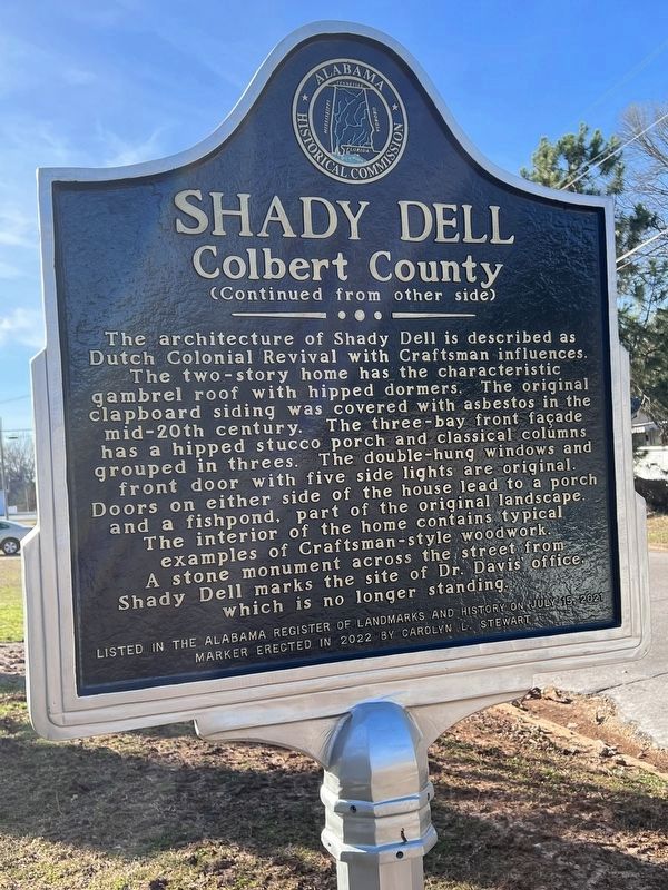 Shady Dell Marker Reverse image. Click for full size.