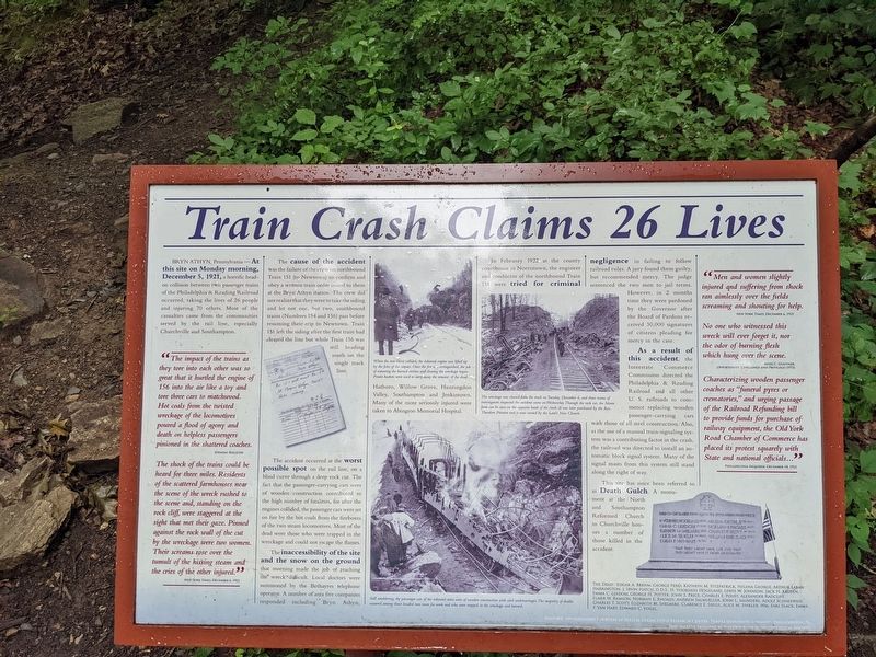 Train Crash Claims 26 Lives Marker image. Click for full size.