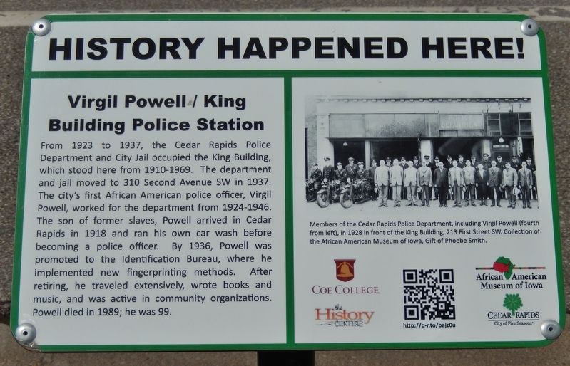 Virgil Powell / King Building Police Station Marker image. Click for full size.