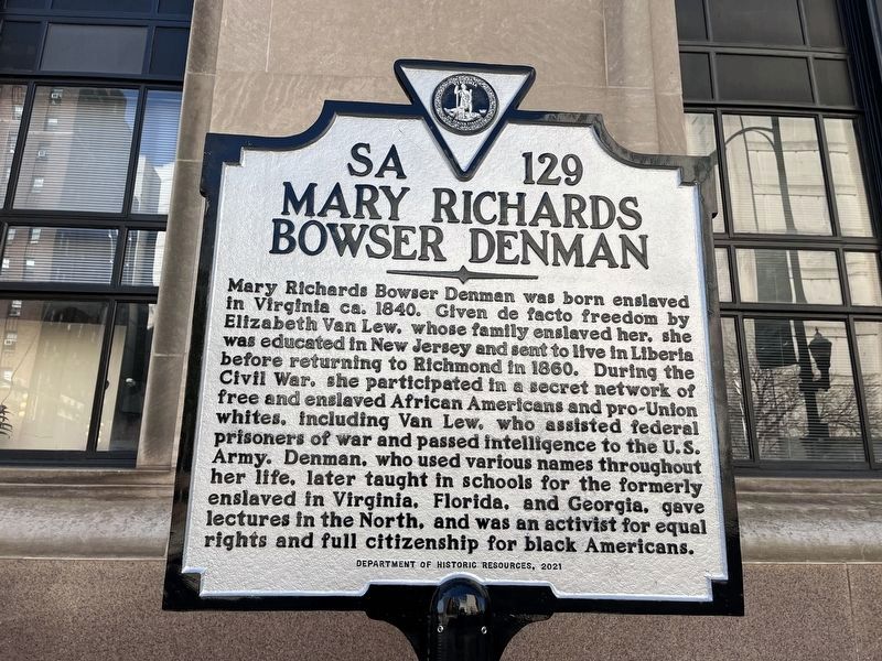 Mary Richards Bowser Denman Marker image. Click for full size.