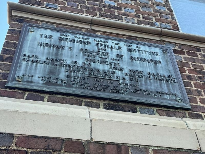 The Richmond Female Institute / Woman's College of Richmond Marker image. Click for full size.