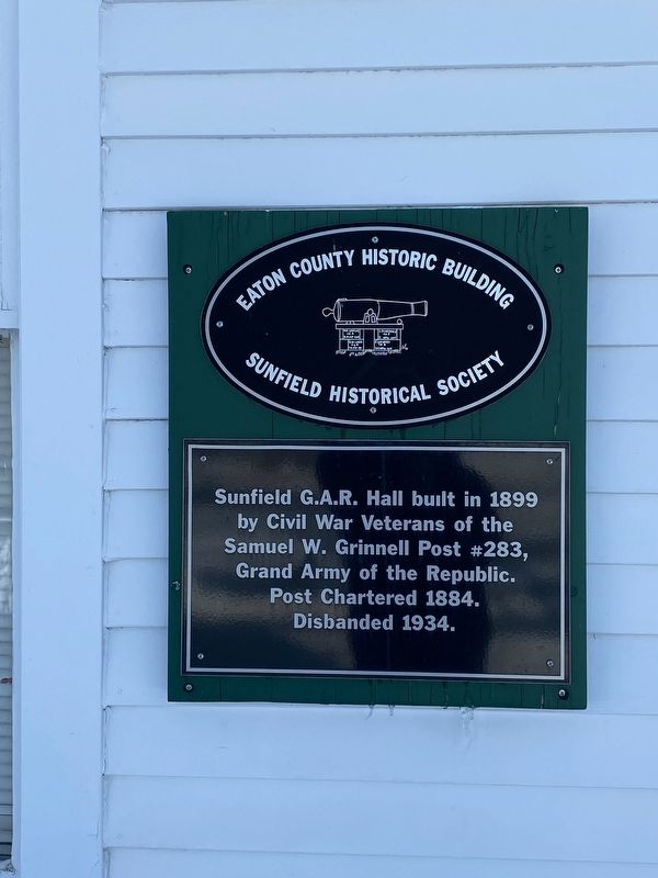 Sunfield G.A.R. Hall Marker. Click for full size. Sunfield G.A.R. Hall Marker image. Click for full size.