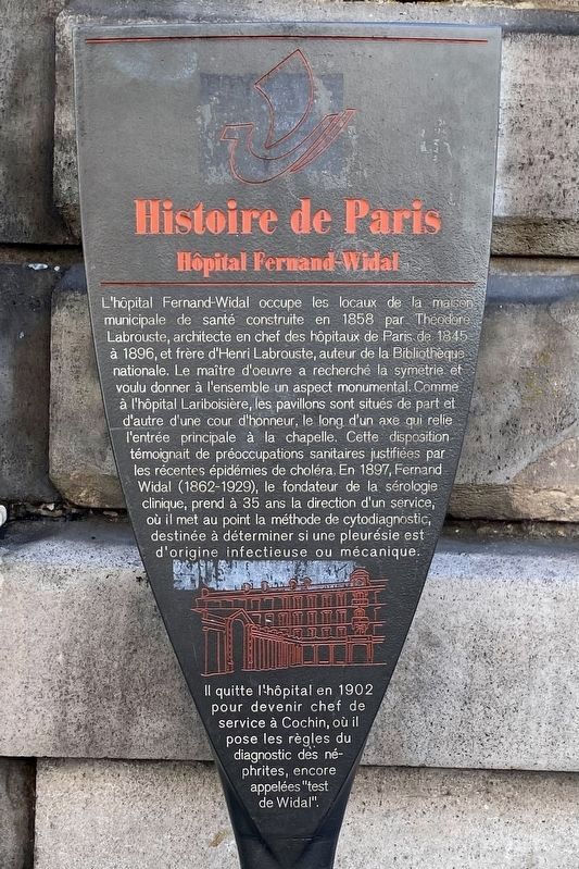 Hôpital Fernand-Widal Marker. Click for full size. Hôpital Fernand-Widal Marker image. Click for full size.