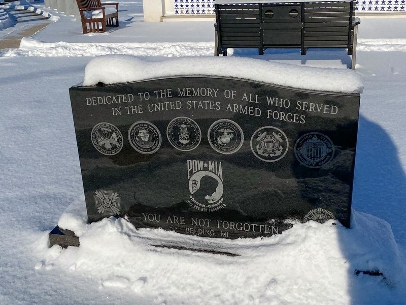 Belding Veterans Memorial Marker image. Click for full size.
