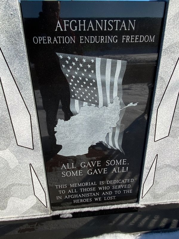 Belding Operation Enduring Freedom Memorial Marker. Click for full size. Belding Operation Enduring Freedom Memorial Marker image. Click for full size.