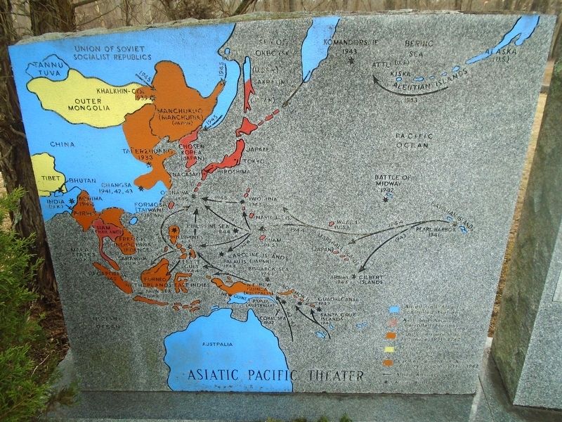 World War II Asiatic Pacific Theater Map. Click for full size. World War II Asiatic Pacific Theater Map image. Click for full size.