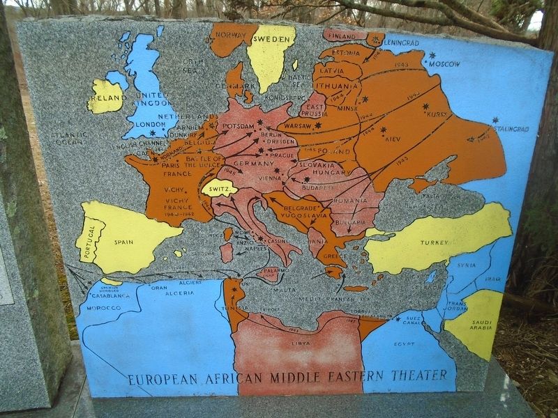 World War II European African Middle Eastern Theater Map image. Click for full size.