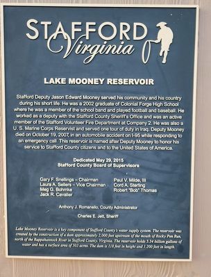Lake Mooney Reservoir Marker image. Click for full size.