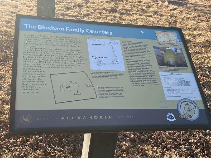 The Bloxham Family Cemetery Marker image. Click for full size.