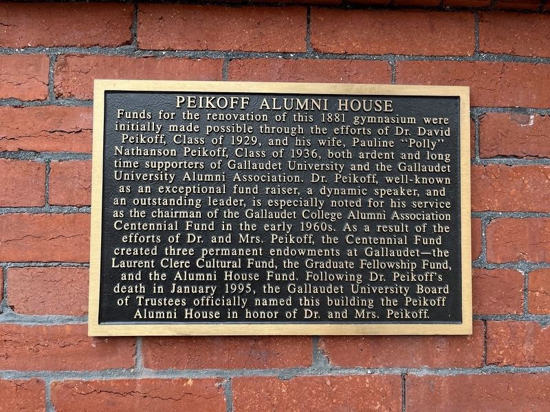 Peikoff Alumni House Marker image. Click for full size.