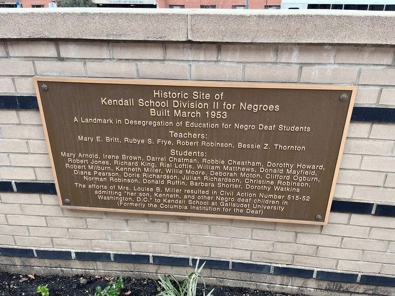 Historic Site of Kendall School Division II for Negroes Marker image. Click for full size.