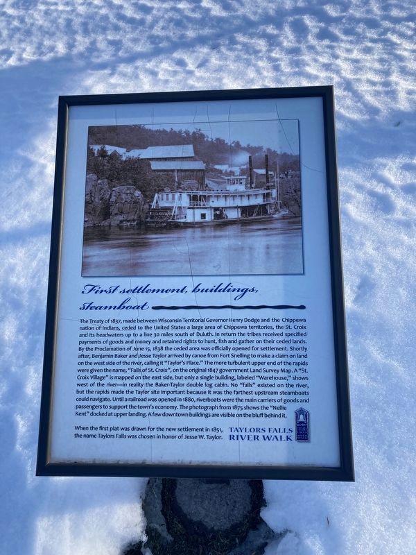 First Settlement, buildings, steamboat Marker image. Click for full size.