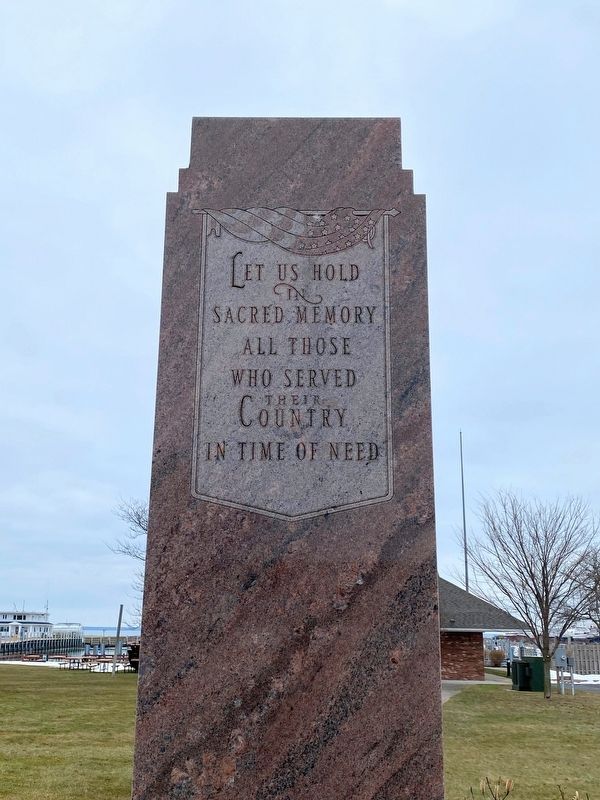 Mackinaw City Veterans Memorial Marker. Click for full size. Mackinaw City Veterans Memorial Marker image. Click for full size.