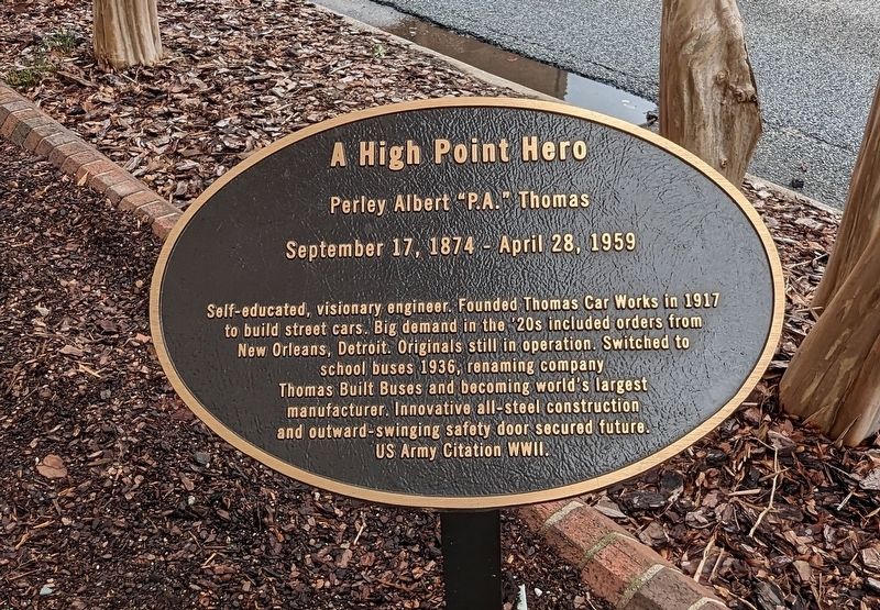 Perley Albert "P.A." Thomas Marker. Click for full size. Perley Albert "P.A." Thomas Marker image. Click for full size.
