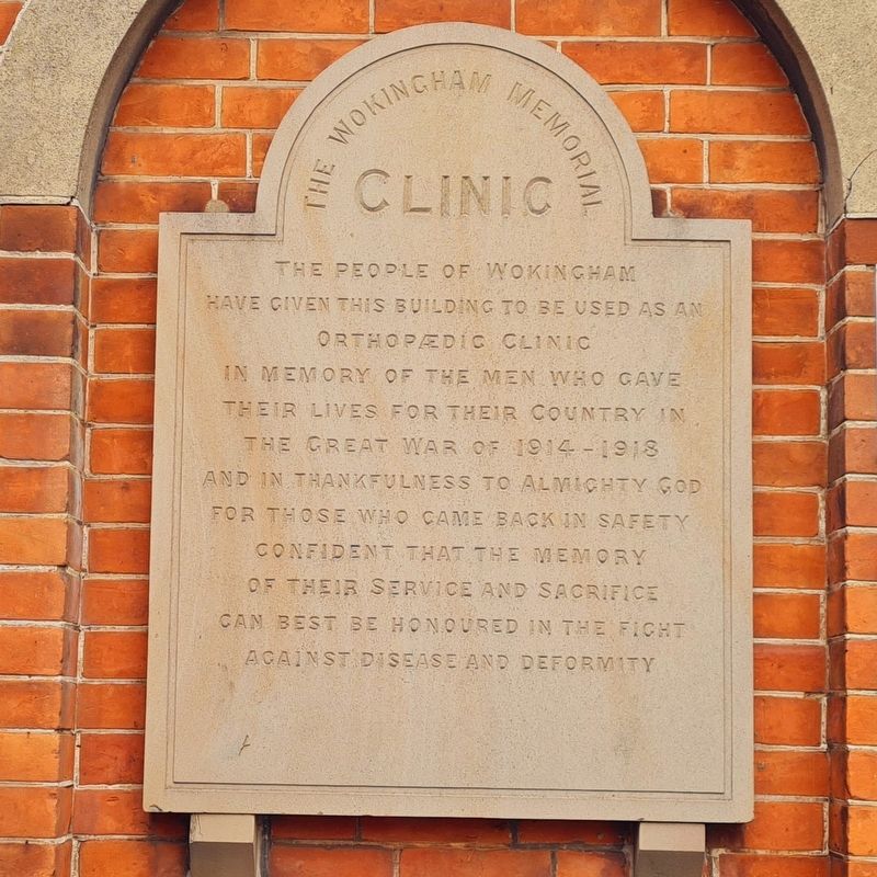 The Wokingham Memorial Clinic Marker. Click for full size. The Wokingham Memorial Clinic Marker image. Click for full size.