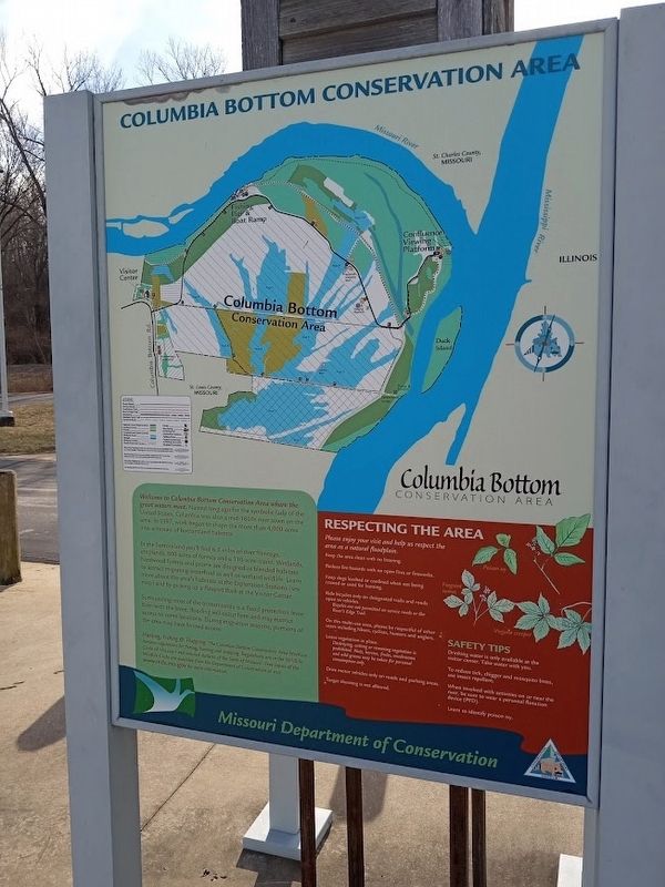 Columbia Bottom Conservation Area Marker image. Click for full size.