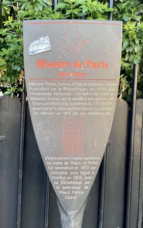 Hôtel Thiers Marker. Click for full size. Hôtel Thiers Marker image. Click for full size.