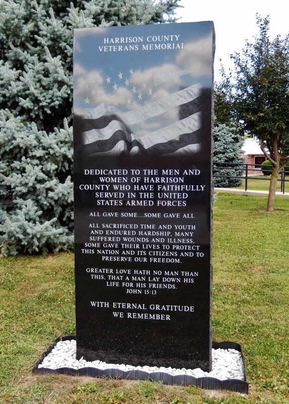 Harrison County Veterans Memorial<br>(<i>south side of marker</i>). Click for full size. Harrison County Veterans Memorial<br>(<i>south side of marker</i>) image. Click for full size.