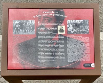 Francesc Layret: la lluita contra injusticia social / the fight against social injustice Marker. Click for full size. Francesc Layret: la lluita contra injusticia social / the fight against social injustice Marker image. Click for full size.