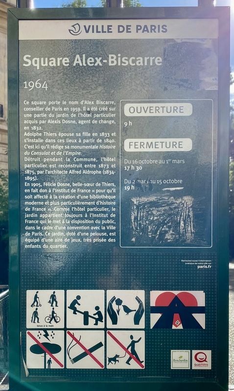 Square Alex-Biscarre (1964) Marker. Click for full size. Square Alex-Biscarre (1964) Marker image. Click for full size.