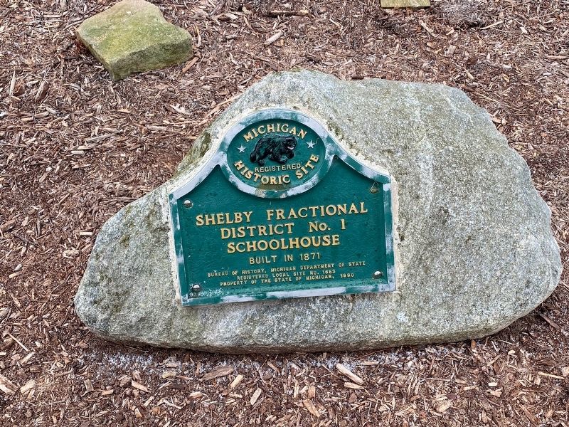 Shelby Fractional District No. 1 Schoolhouse Marker. Click for full size. Shelby Fractional District No. 1 Schoolhouse Marker image. Click for full size.
