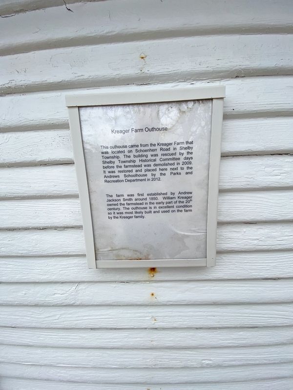 Kreager Farm Outhouse Marker image. Click for full size.