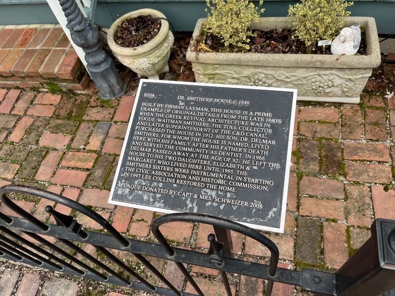 Dr. Smithers' House c. 1848 Marker. Click for full size. Dr. Smithers' House c. 1848 Marker image. Click for full size.