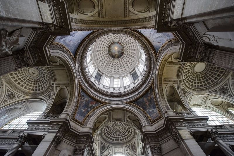 Looking upward at the first and second domes of the Panthéon in Paris (unmodified). Click for full size. Looking upward at the first and second domes of the Panthéon in Paris (unmodified) image. Click for full size.