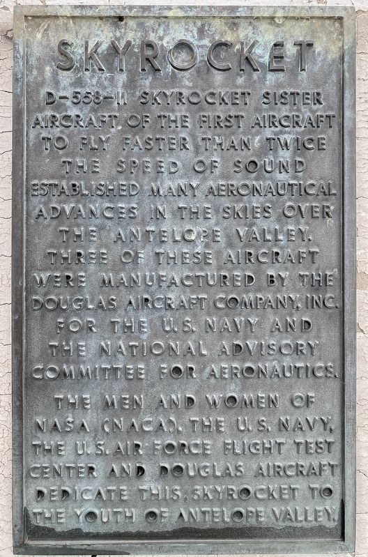 D-558 Skyrocket Marker. Click for full size. D-558 Skyrocket Marker image. Click for full size.